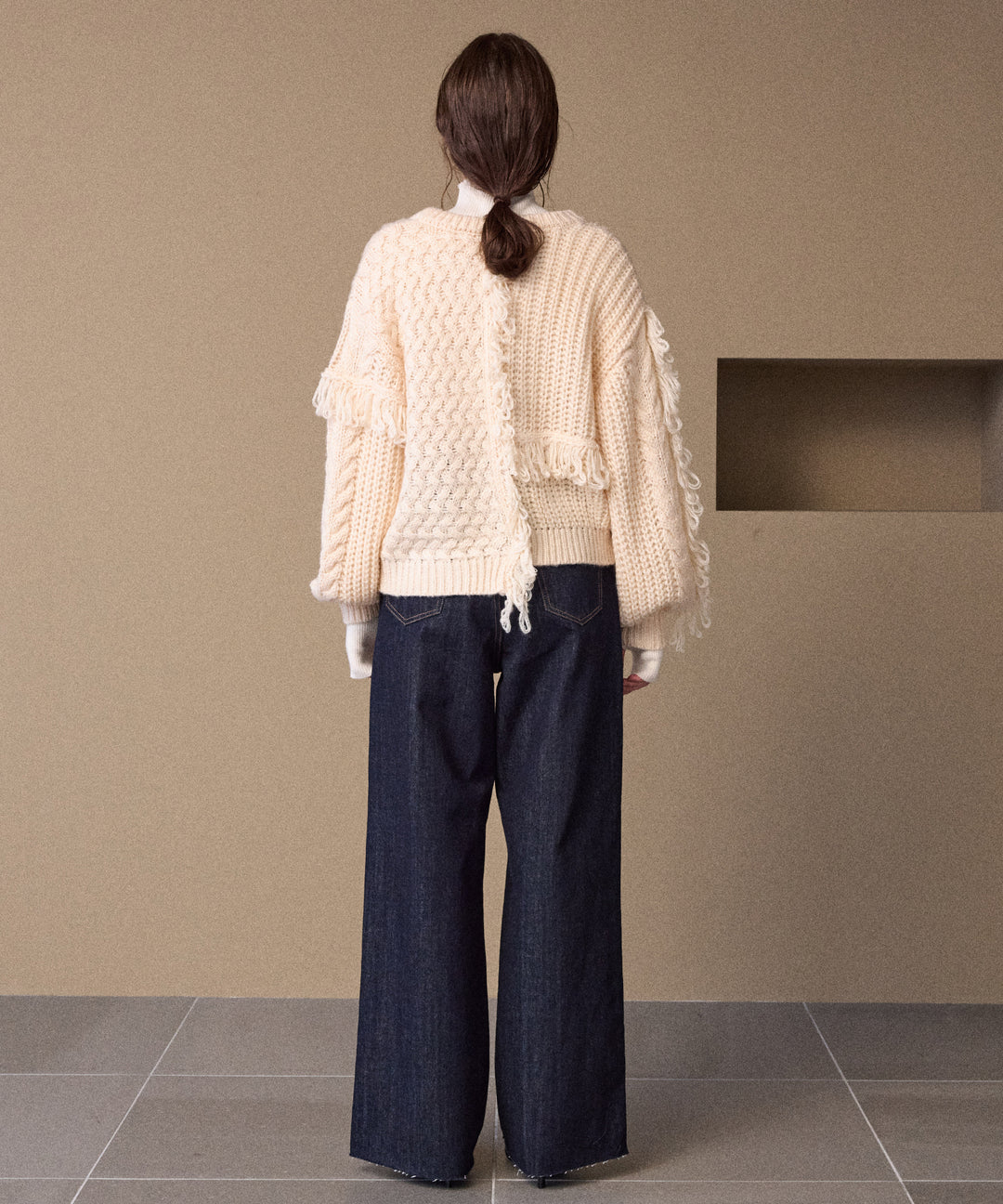 Fringe Spot Knit Cardigan