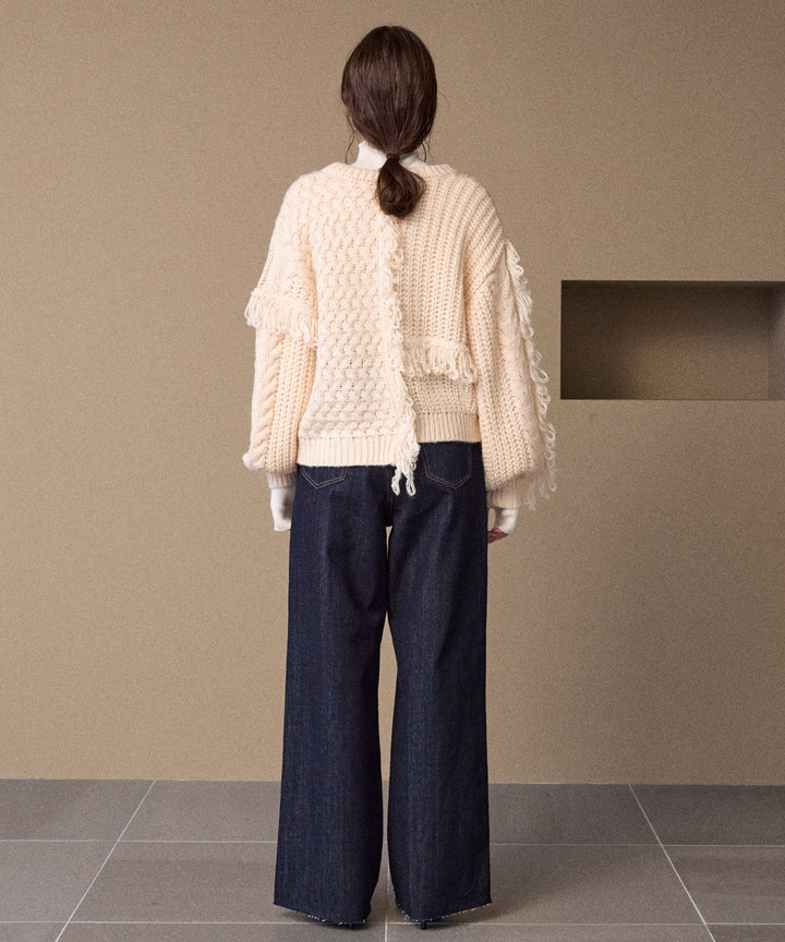 Fringe Spot Knit Cardigan