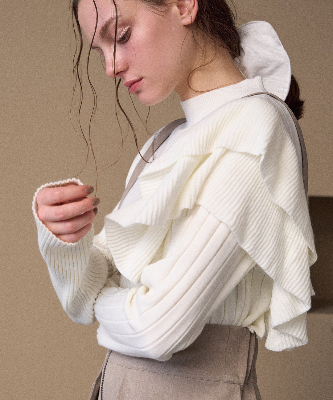 Milfull Frill Knit Tops