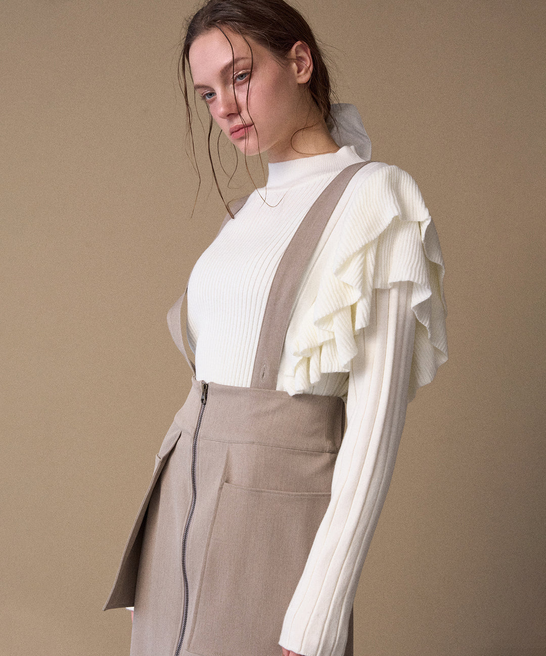 Milfull Frill Knit Tops