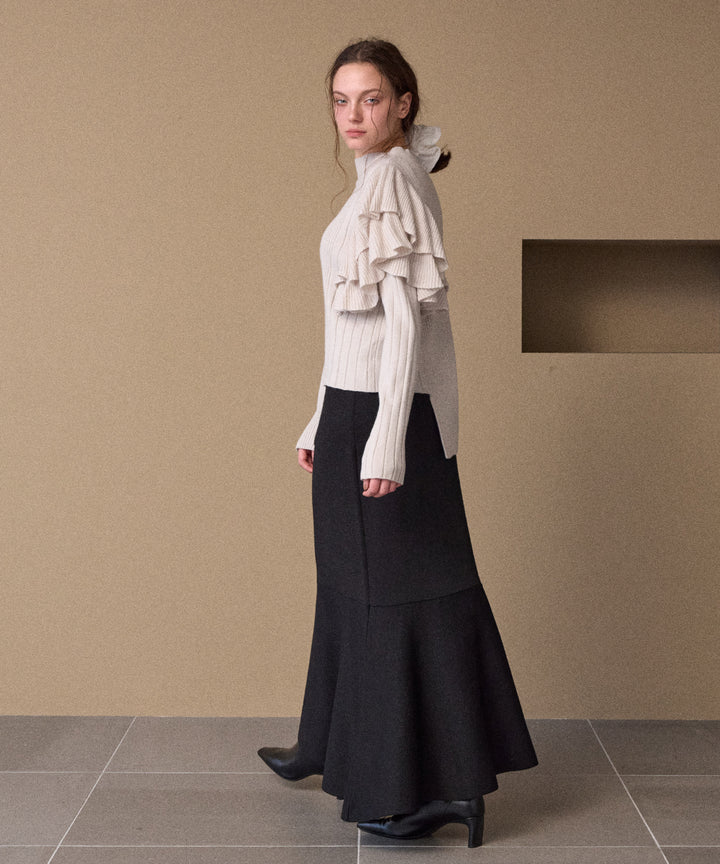 Milfull Frill Knit Tops