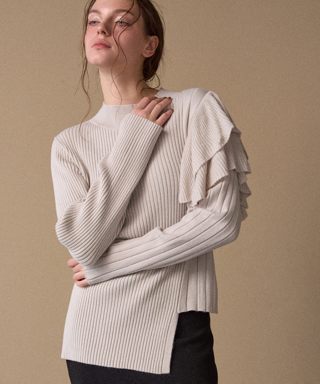 Milfull Frill Knit Tops