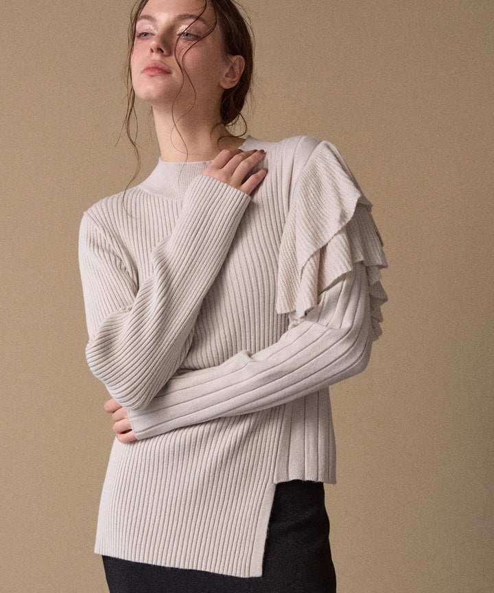 Milfull Frill Knit Tops