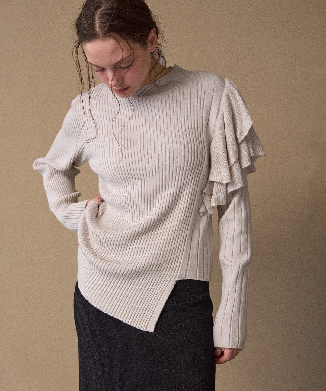 Milfull Frill Knit Tops
