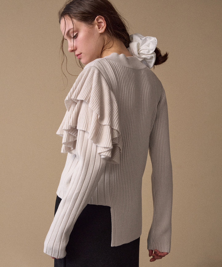 Milfull Frill Knit Tops