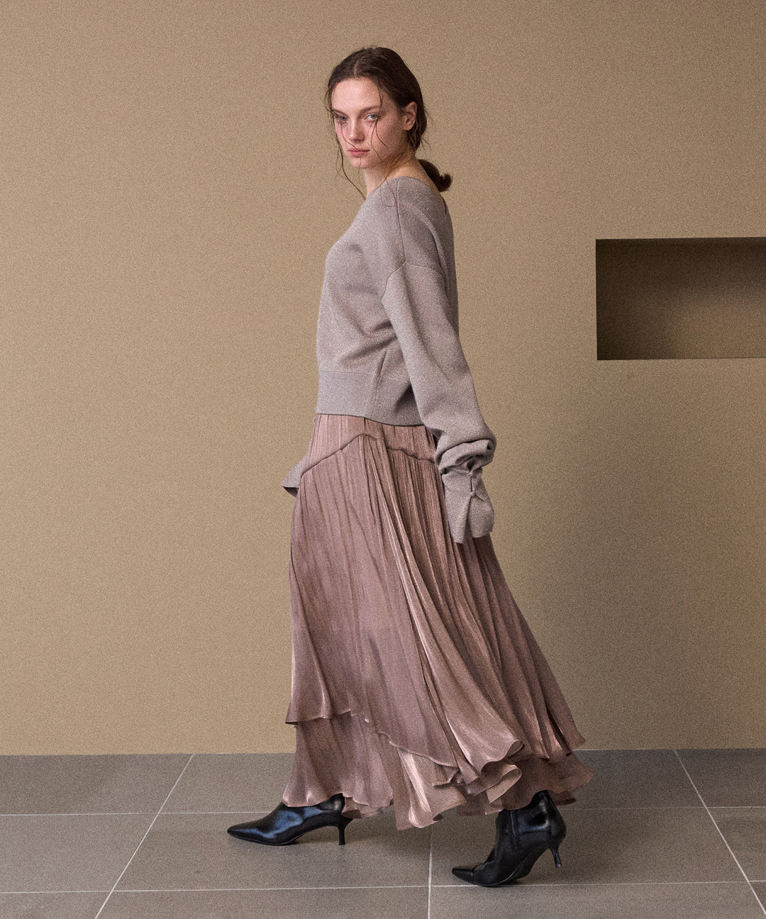 2way Tuck Glitter Knit Tops