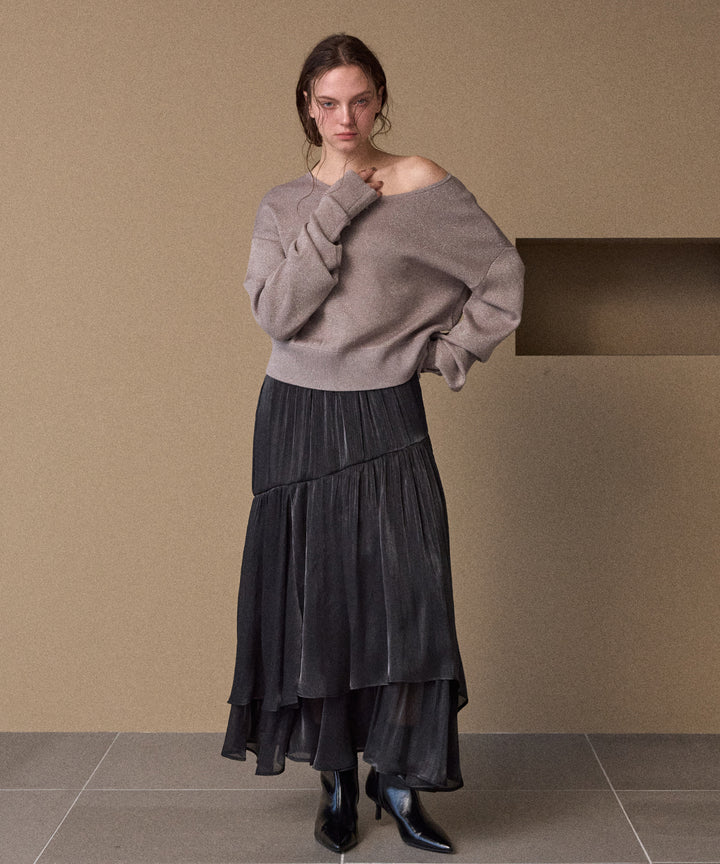 2way Tuck Glitter Knit Tops