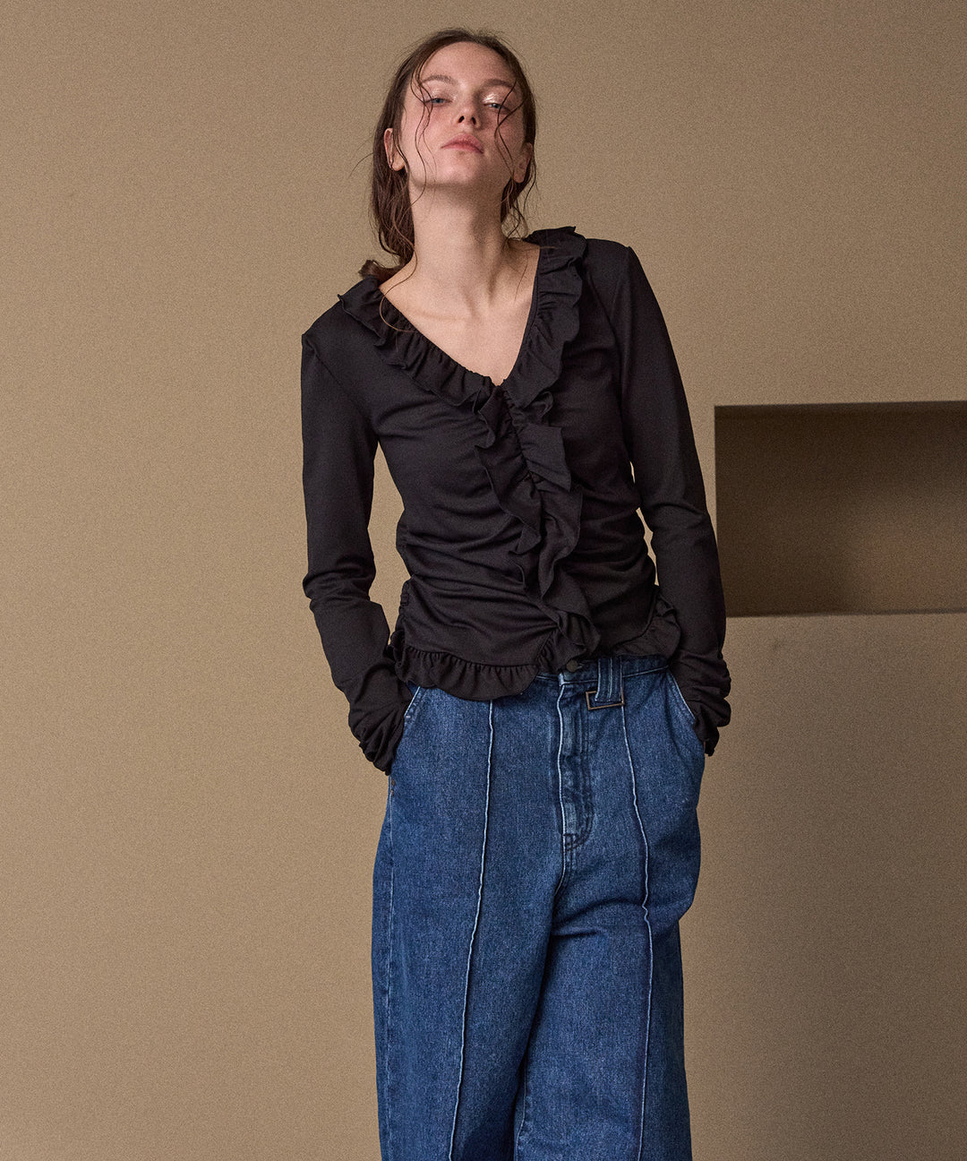 Gather Frill Mellow Tops