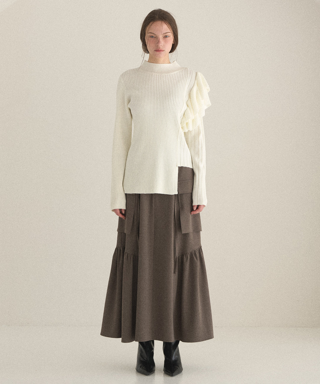 Milfull Frill Knit Tops