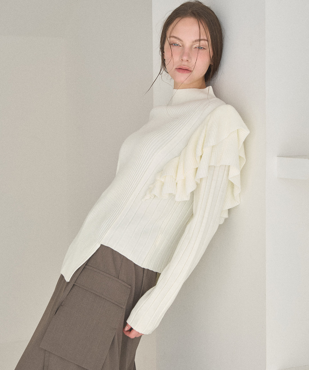 Milfull Frill Knit Tops