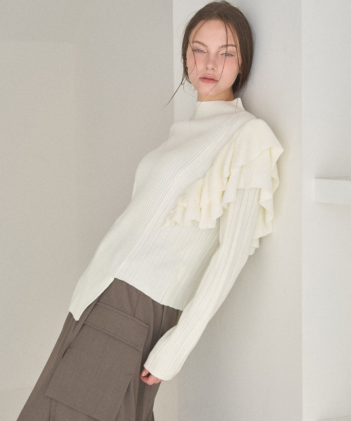 Milfull Frill Knit Tops