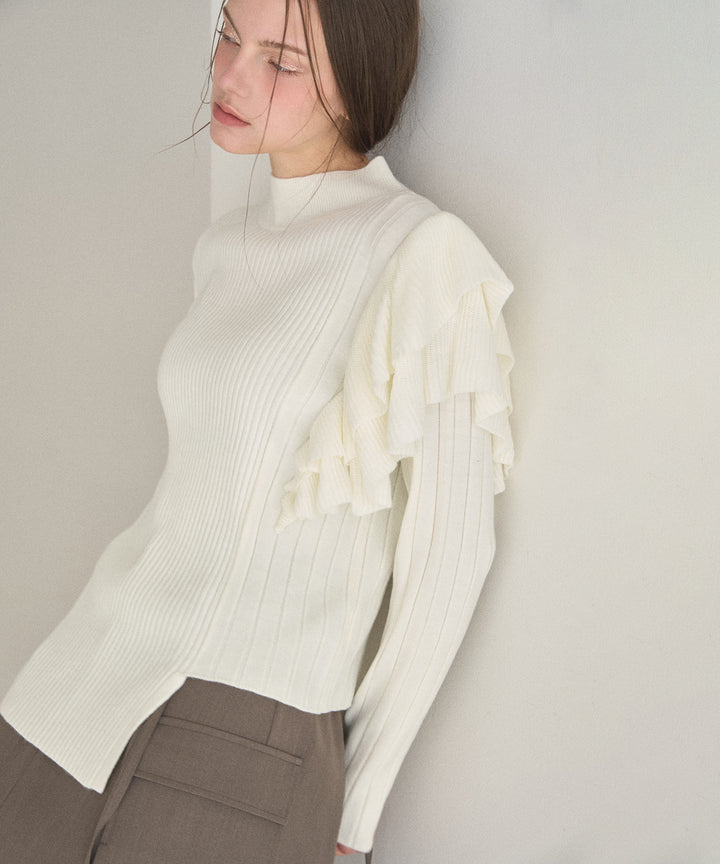 Milfull Frill Knit Tops