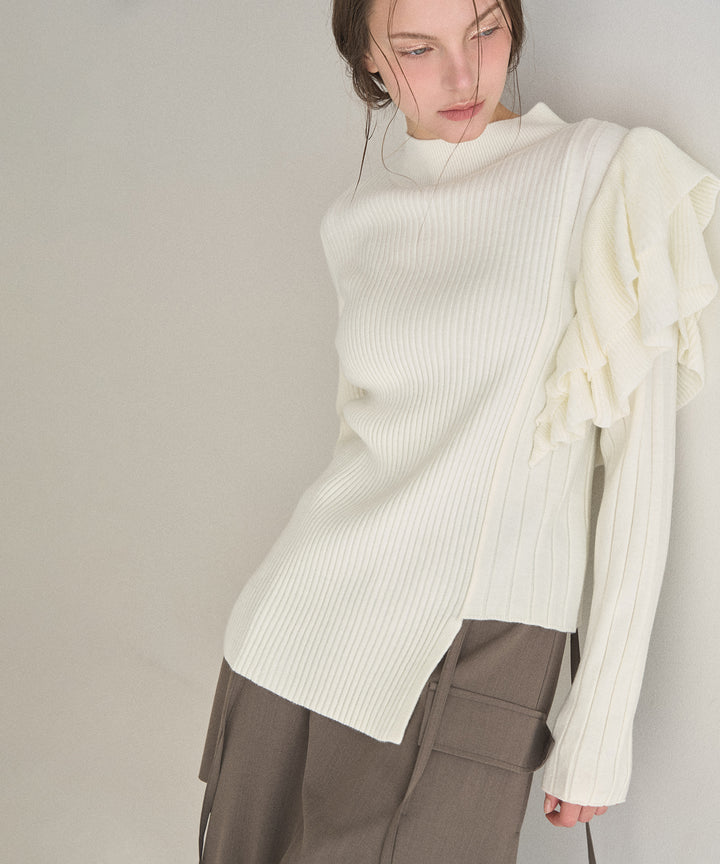 Milfull Frill Knit Tops