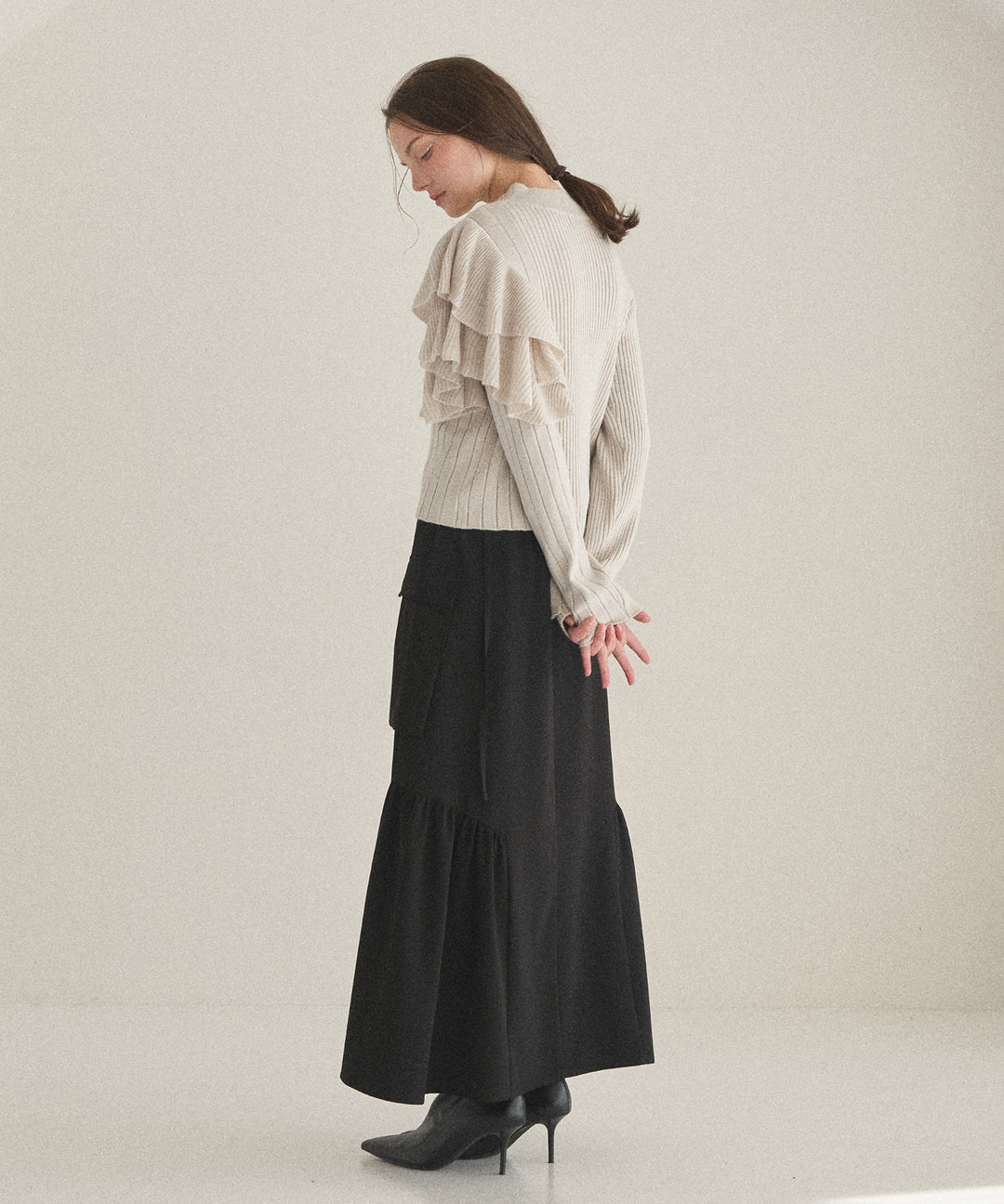 Milfull Frill Knit Tops