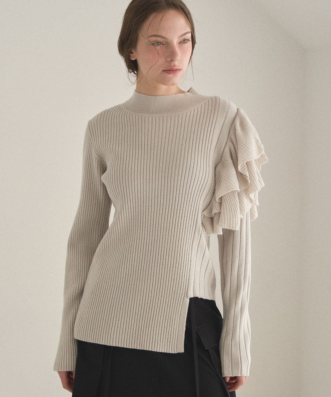 Milfull Frill Knit Tops