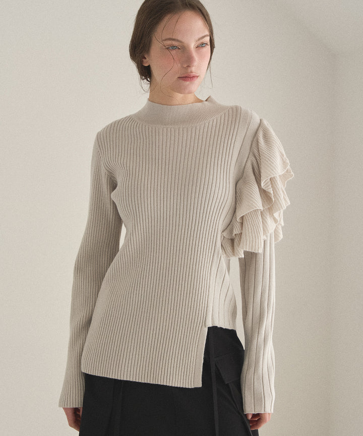 Milfull Frill Knit Tops