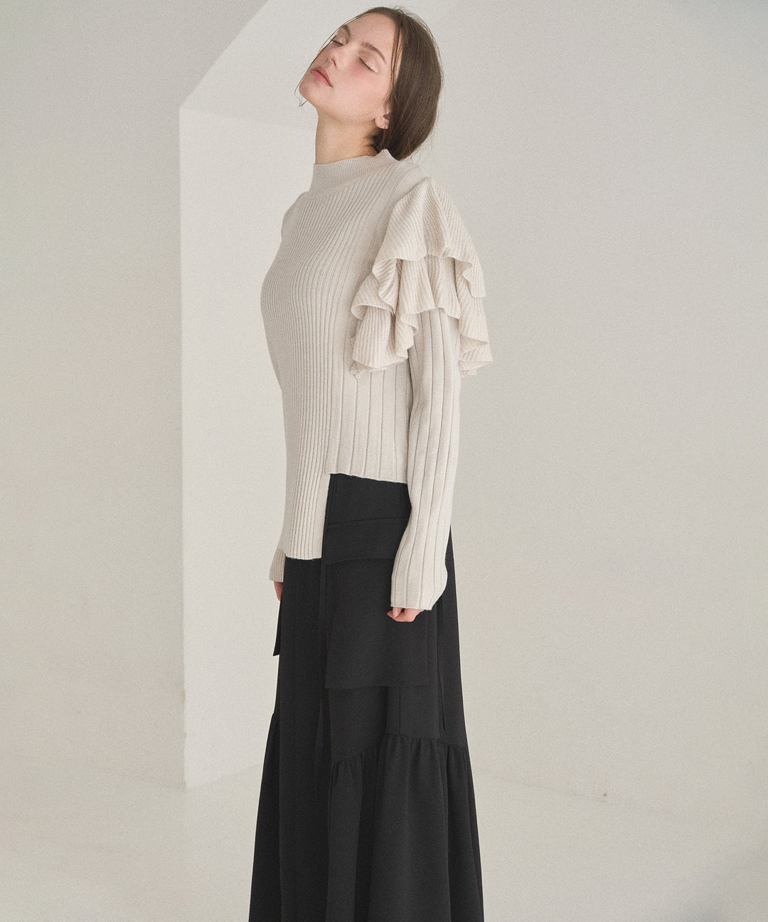 Milfull Frill Knit Tops