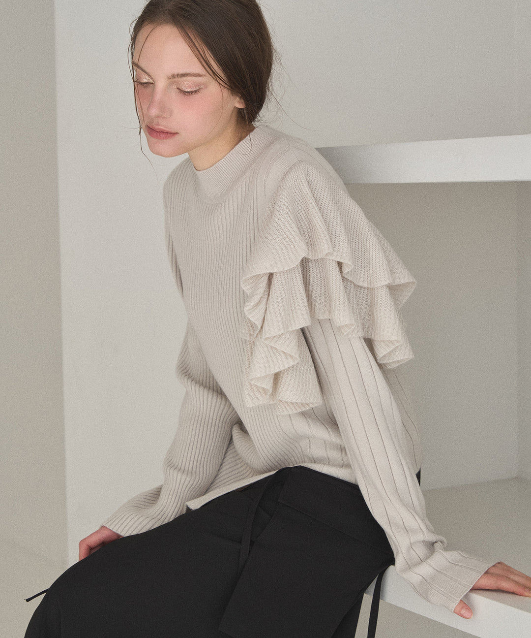 Milfull Frill Knit Tops