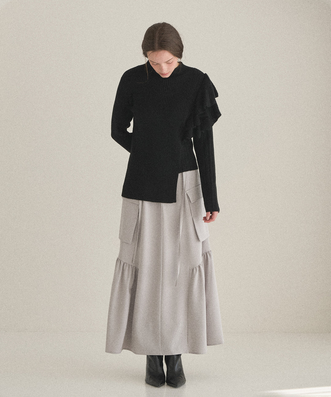 Milfull Frill Knit Tops