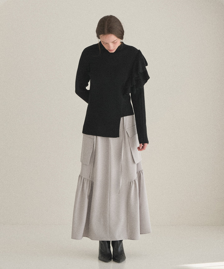 Milfull Frill Knit Tops