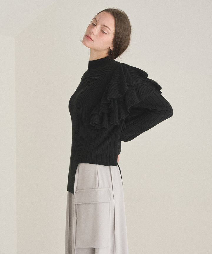 Milfull Frill Knit Tops