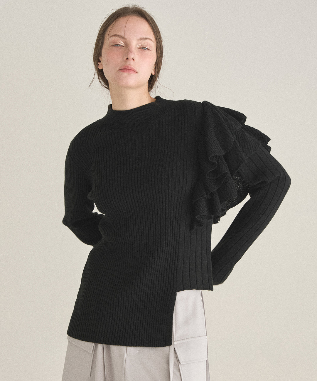 Milfull Frill Knit Tops