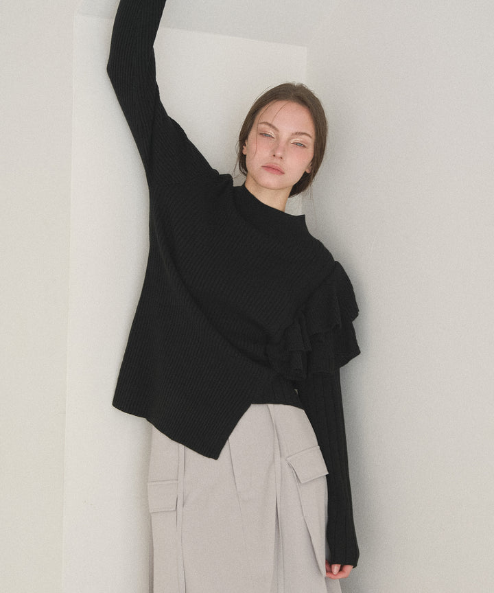 Milfull Frill Knit Tops