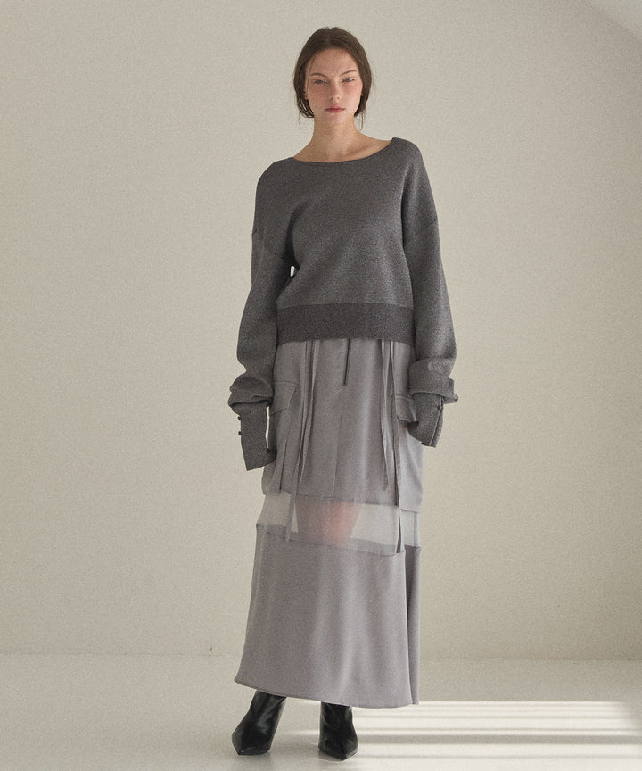 2way Tuck Glitter Knit Tops