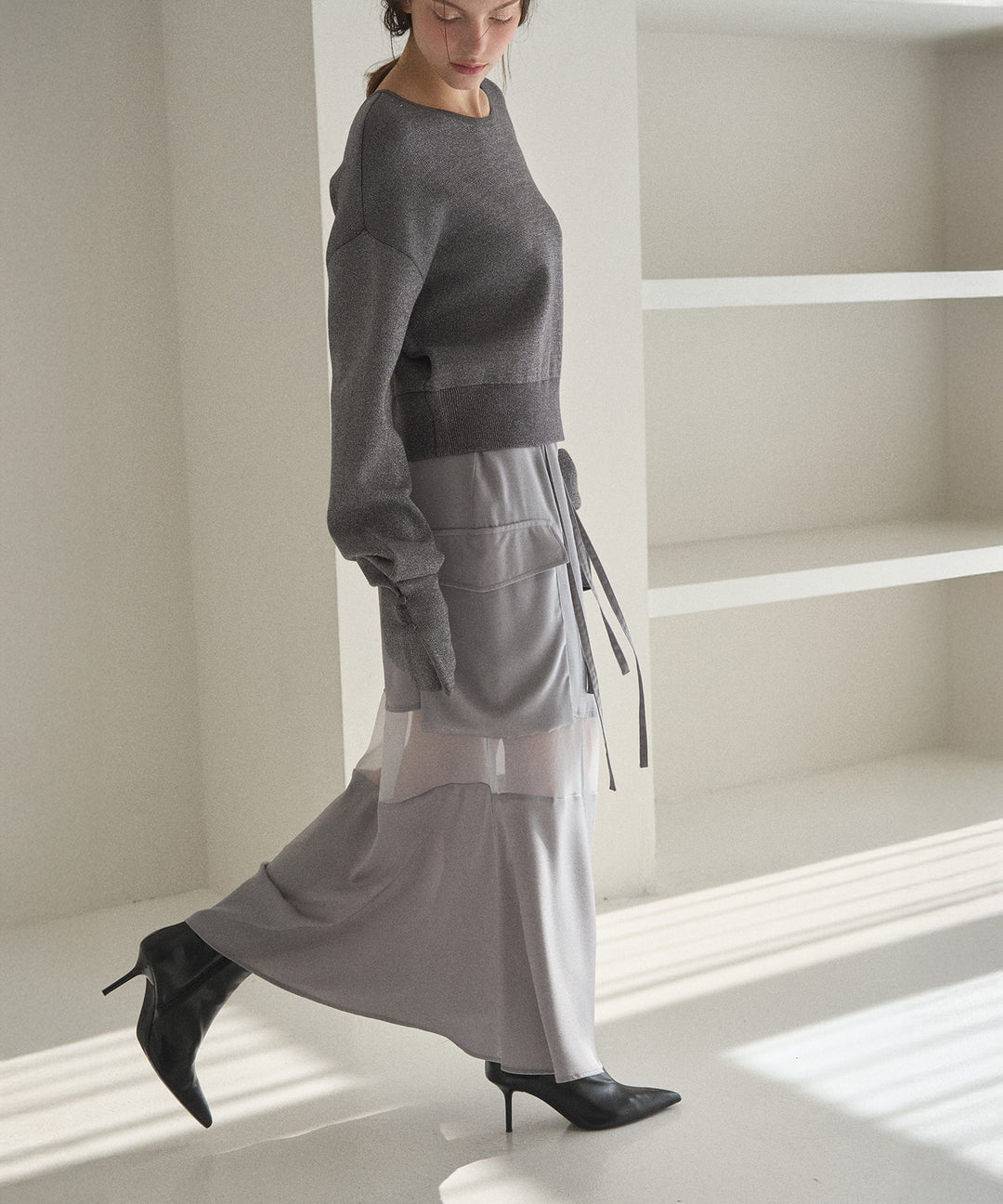 2way Tuck Glitter Knit Tops