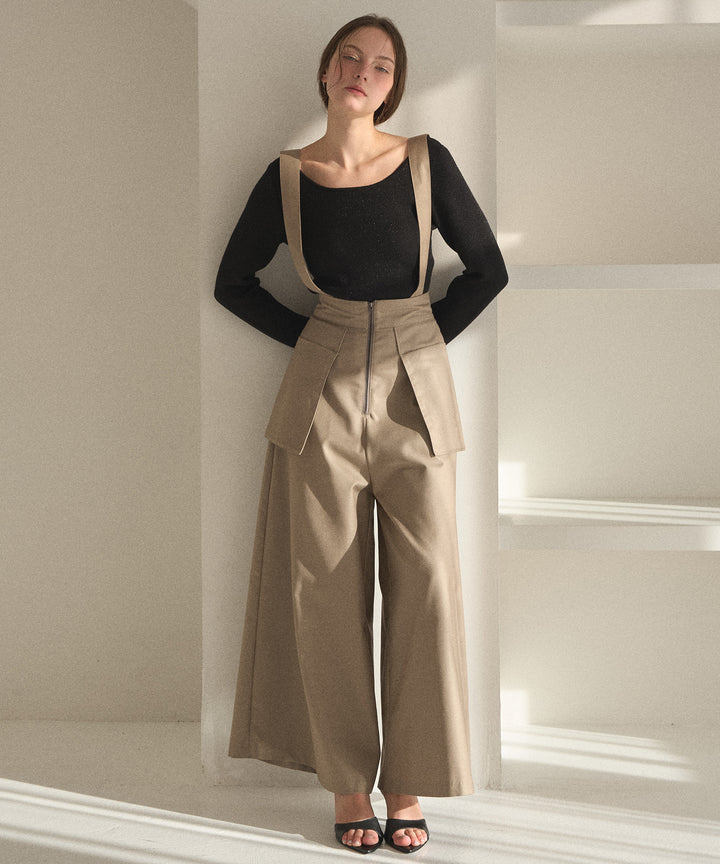 2way Zip Slit Glitter Knit Tops