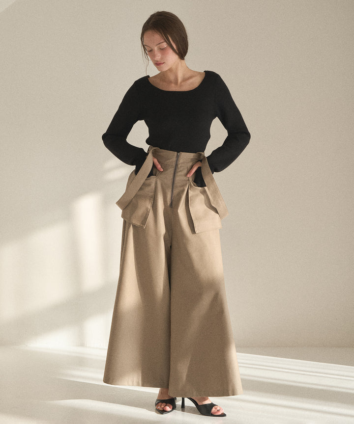 Wide Pocket Trench Pants