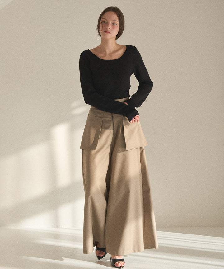Wide Pocket Trench Pants