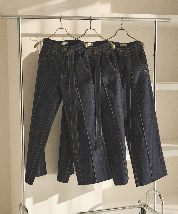 Pintuck Semiwide Jeans