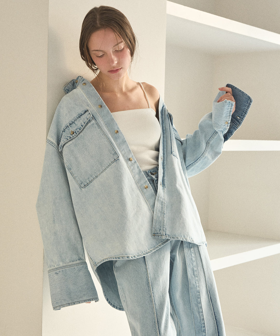 ICE Bleach Denim Shirt Jacket