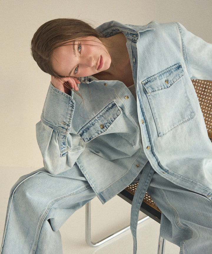 ICE Bleach Denim Shirt Jacket