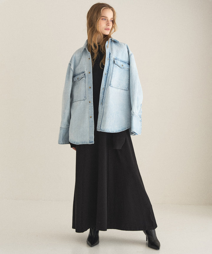 ICE Bleach Denim Shirt Jacket