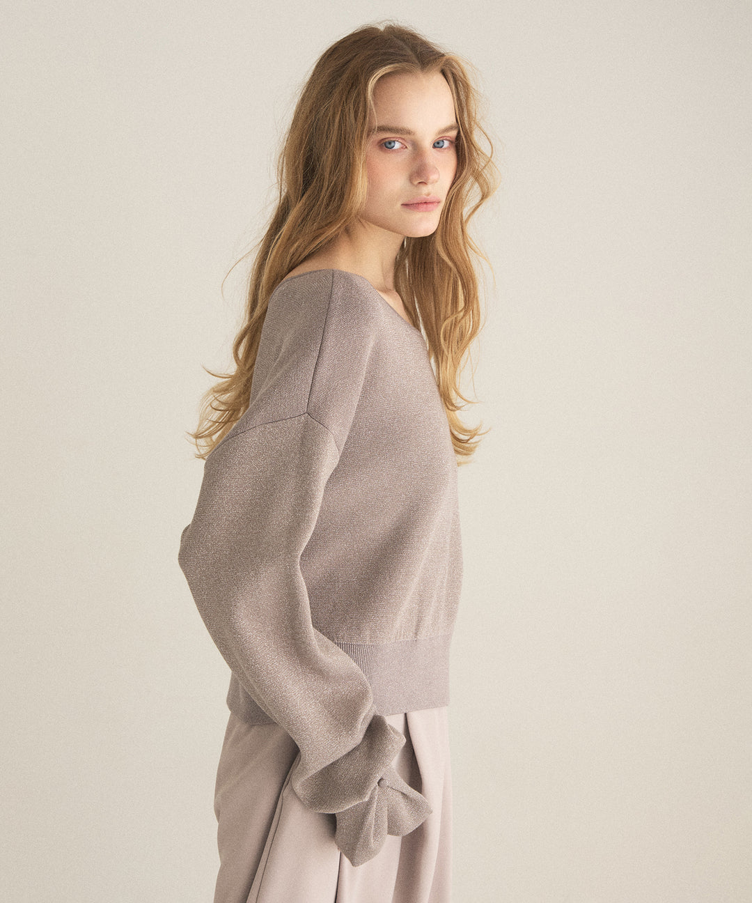 2way Tuck Glitter Knit Tops