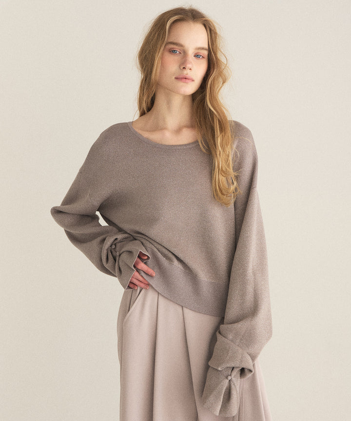 2way Tuck Glitter Knit Tops