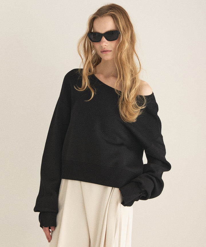 2way Tuck Glitter Knit Tops