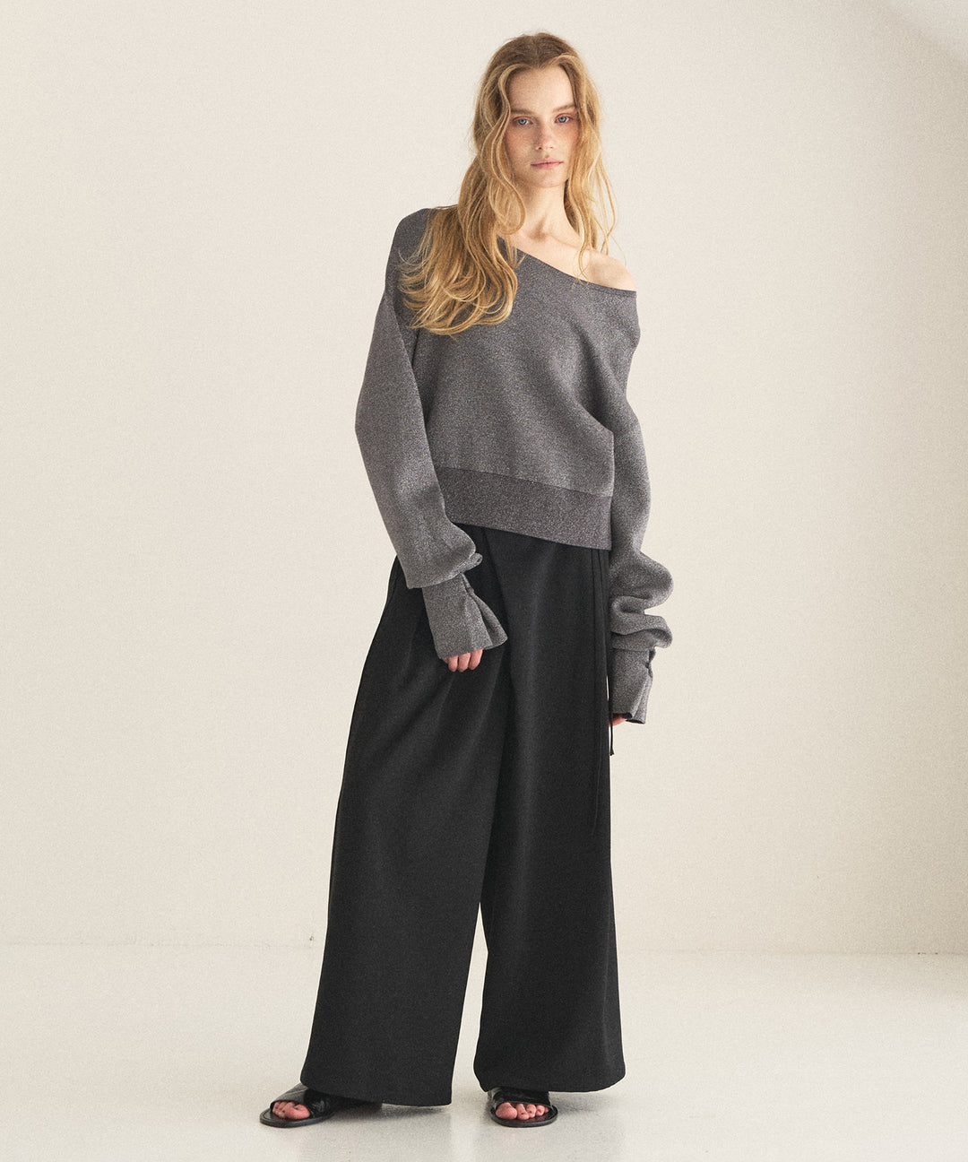 2way Tuck Glitter Knit Tops