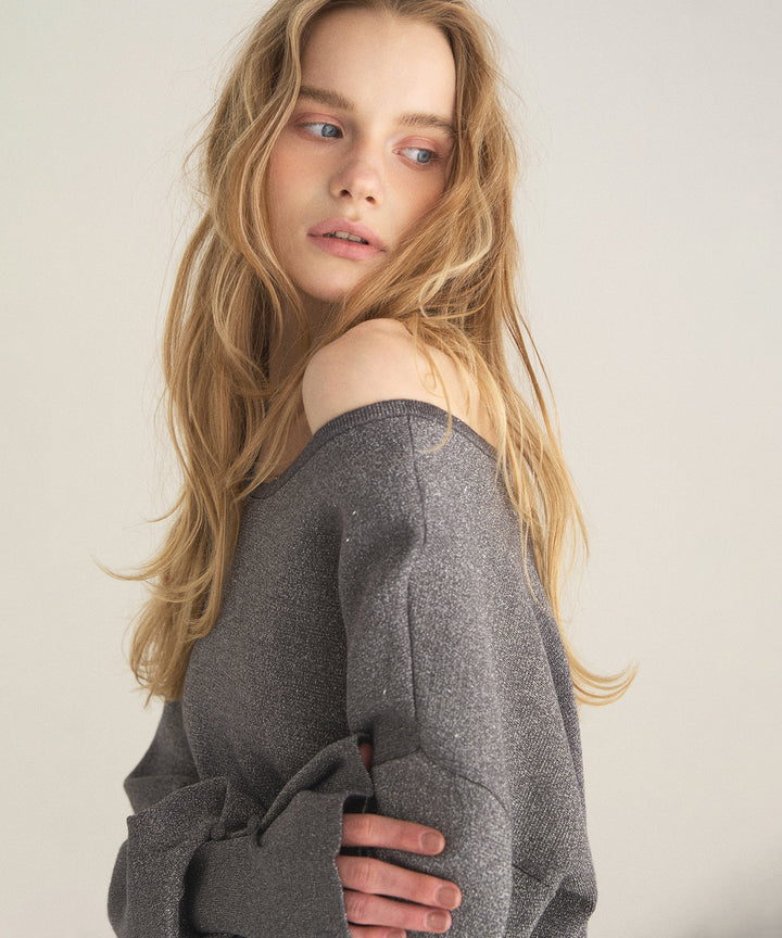 2way Tuck Glitter Knit Tops