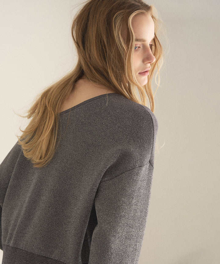 2way Tuck Glitter Knit Tops