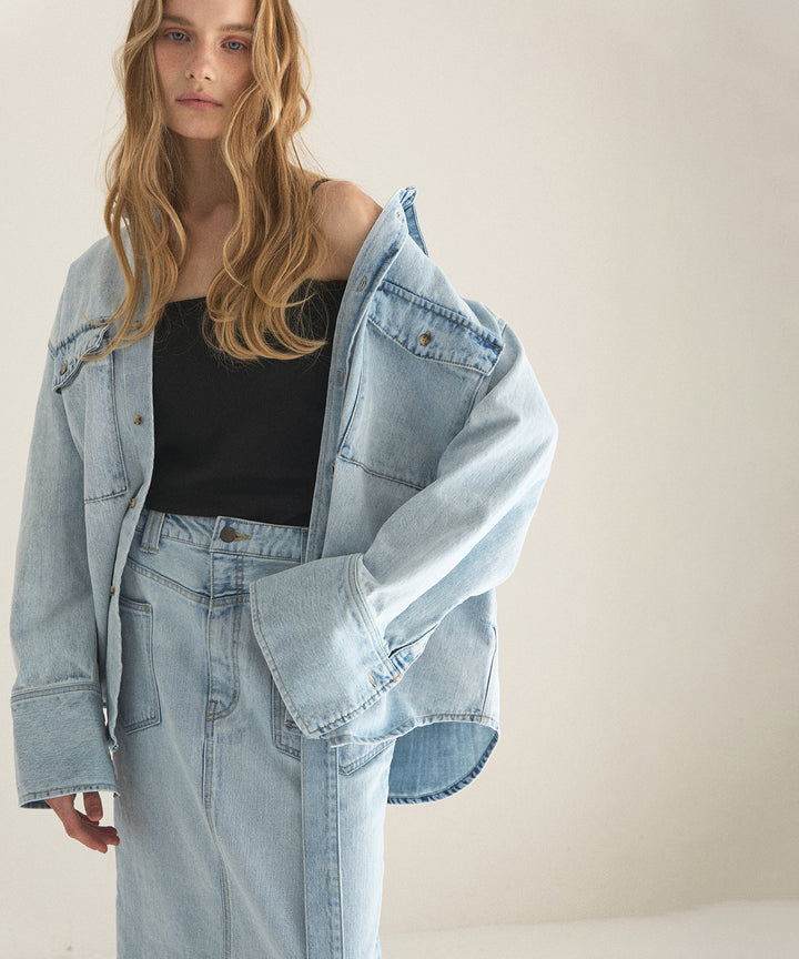 ICE Bleach Denim Shirt Jacket