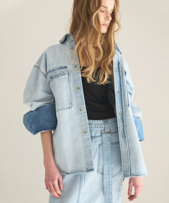 ICE Bleach Denim Shirt Jacket