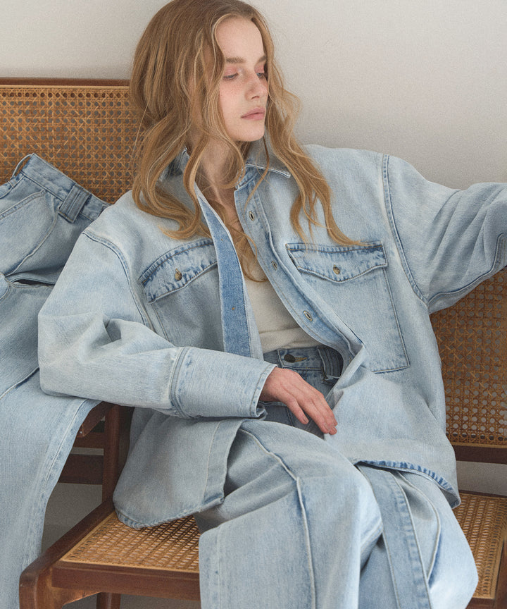 ICE Bleach Denim Shirt Jacket