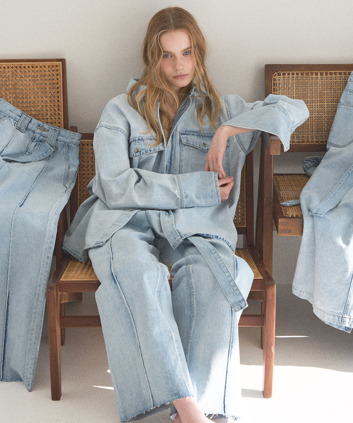 ICE Bleach Denim Shirt Jacket