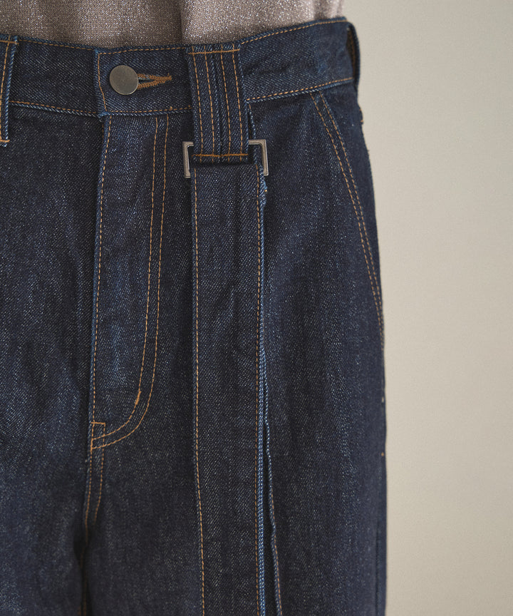 Pintuck Semiwide Jeans