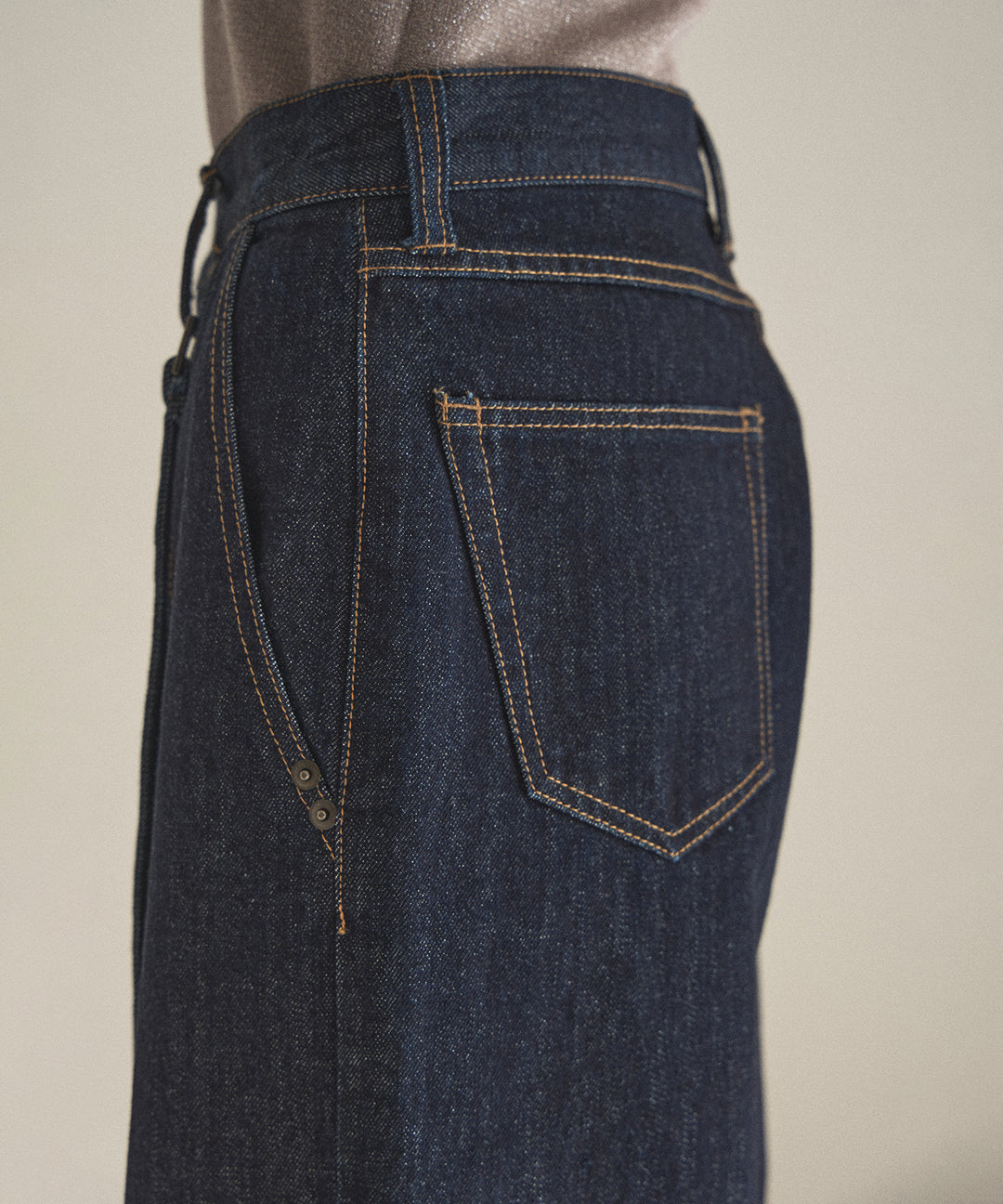 Pintuck Semiwide Jeans