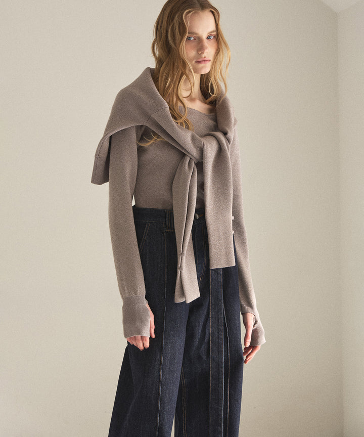 Pintuck Semiwide Jeans