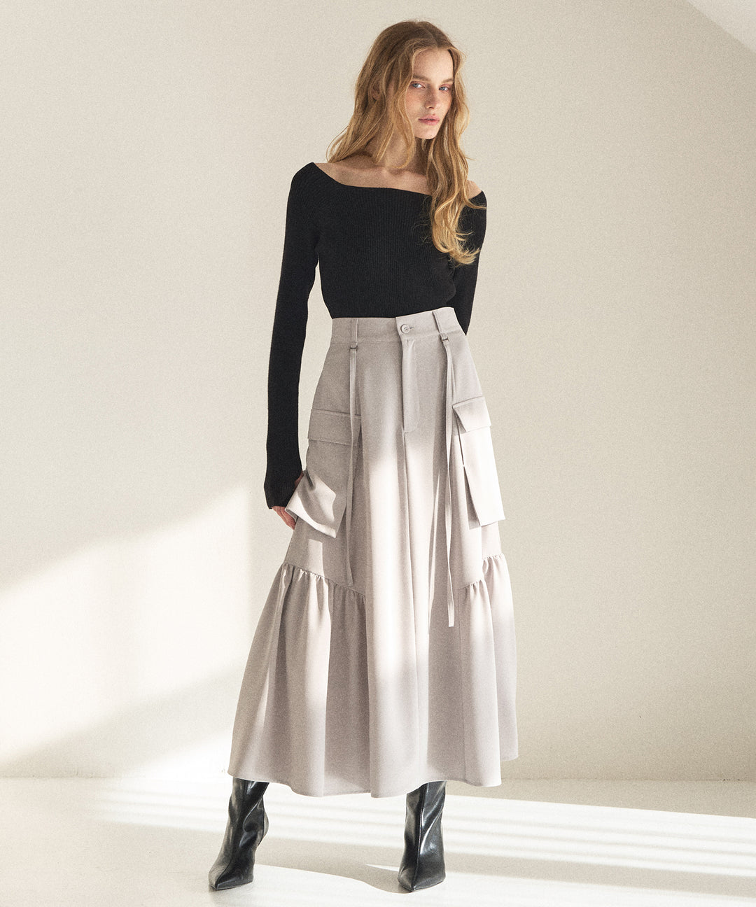 Safari Gather Flare Skirt